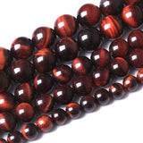 45PCS 8MM AAA Red Tiger Eye Stone Beads Natural Gemstone Bead Crystal Healing Energy Jewelry Making DIY 15 inches