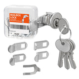 Mailbox Lock Replacement with 4 Keys - Multipurpose Mail Box Locks Compatible with Almost All Brands - Universal Lock Pick Set -