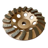 5 Diamond Grinding Wheels for Concrete or Masonry, 18 Turbo Segments, #30/40 Grit, Medium Bond, 5/8-11 Arbor