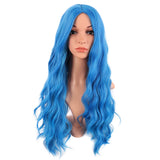 MapofBeauty 28 Inch/70 cm Long Wavy Middle Part with No Bangs Synthetic Fiber Curly Fashion Women Party Cosplay Wig (Mixed Vivid