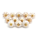 Gold Cabinet Knobs - Indian Handmade Assorted Mix Design Drawer Pull Handle for Kitchen Cupboard Wardrobe with Brass Hardware -