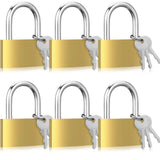 Yaocom 6pcs Solid Brass Keyed Padlock, Small Yellow Gym Lock, Strong Padlock with Same Key for Luggage Toolbox (60mm)