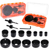 Hole Saw Kit, 15pcs Hole Saw Set with 3/4 to 2.95(19mm-75mm) 12 PCS Saw Blades, Mandrels, Hex Key, 2024 Upgraded Hole Saw for PV