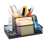 BHAGVAT Metal Mesh Desktop Organizer Pen and Pencil Stationery Storage Holder for Home and Office Supplies (4 Compartment)