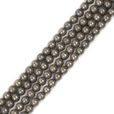 GEM-Inside Natural 6mm Silver Gray Pyrite Gemstone Loose Beads Round Smooth Energy Stone Power Beads for Jewelry Making 15