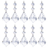Pack of 10 Replacement Clear Maple Leaf Chandelier Crystal Prisms Pendants Shiny Glass with Octagonal Crystal Beads and Metal Sp