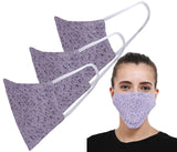 9 Impression Cotton Unisex Face Mask, Purple Pack of 3