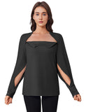 Deyeek Chemo Shirts for Port Access Dialysis Sweatshirts with Arm Zipper Tear Away Long Sleeve Chemotherapy Must Haves Black 2XL