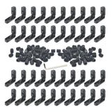 FORRCKY 40 Sets Black 2020 Aluminum Extrusion Corner Bracket 20 Series V T Slot Inside L Shape Joint Hardware Connector with Scr