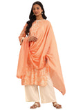 Libas Womens Printed Cotton Blend Straight Kurta With Palazzos And Dupatta