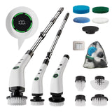 Swyprrix Electric Bathroom Cleaning Brush, Cordless Spin Scrubber Full Body Waterproof IPX7 with Adjustable Handle, 8 Replaceabl