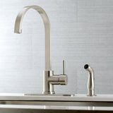 Kingston Brass Ls8718Dlsp Concord Kitchen Faucet, 8 In Spout Reach, Brushed Nickel