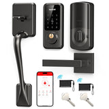 Smart Front Door Lock Set: Hornbill Keyless Entry Door Lock Deadbolt with Handle, Digital Keypad Smart Home System, Auto-Lock, E