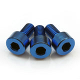 Stainless/Black Alloy Steel/Titanium - Floyd Rose Style Guitar Locking Nut Screws Set - MonsterBolts (Qty 4, Titanium - Blue)
