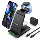 NANAMI Wireless Charger for Google - 3 in 1 Wireless Charging Station Fast Charger Stand Dock for Pixel 9/9 Pro XL/Fold/8/7,Buds