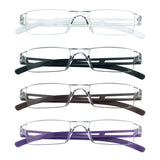 LifeArt 4 Pairs Reading Glasses, Blue Light Blocking Glasses, Computer Reading Glasses for Men and Women, Fashion Rectangle Eyew