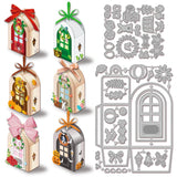 GLOBLELAND 3D Holiday Door Box Cutting Dies for Card Making Christmas Gift Box Frame Cut Die for Thanksgiving Day DIY Scrapbooki