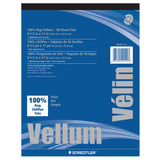 Staedtler Mars Vellum Paper, 16#, Rag, 8.5 x 11 Inches, Plain, 50 Sheets per Pad (946811P)