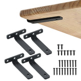 Alise Floating Shelf Brackets 4 Pcs,L Brackets for Wood Board,Wall Hidden Shelf Brackets,Heavy Duty Shelf Brackets Metal Shelvin
