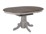 Sunset Trading Country Grove 42 Round To 60 Oval Extendable Dining Table Set | 2 Arm Chairs | Buffet | Distressed Gray And B
