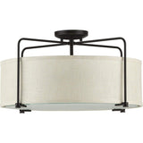 Progress Lighting Kempsey Collection Three-Light Semi-Flush Convertible, Brushed Nickel, 11 x 21-3/4