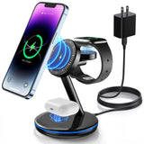 3 in 1 Charging Station for Apple Devices 18W Fast Mag-Safe Charger Stand Magnetic Wireless Charger Station for iPhone 17 16 15