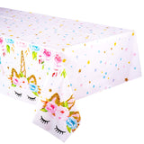 FZR Legend Unicorn Themed Birthday Party Decorations - Plastic Tablecloth | 53 x 90 inches,Disposable Table Cover | Magical Part