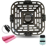 Square Air Fryer Grill Pan for Instants Vortex 2QT Mini Air Fryer Oven, 6.88IN Upgraded Air Fryer Grill Plate Rack Grid with Rub