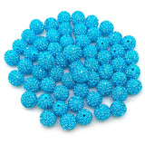 12mm Rhinestone Beads 100pcs 12mm Diameter Charms Mix Colors Randomly for Jewelry Making (Clay Lake Blue)