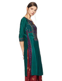 Aurelia Women'S Synthetic Regular Kurta (18Aua10178-100231_Green_Xs)