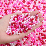 DUQGUHO 6mm Valentines Beads for Bracelet, Red Pink and White Beads Party Decoration Kit, Valentines Day Plastic Pearls for Jewe