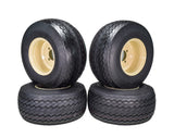 18x8.50-8 OEM Golf Cart Wheels and Golf Cart Tires Combo - Set of 4 (18x8.5-8, Beige)