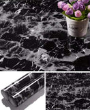 Yancorp 16x394 Black Contact Paper Black Peel and Stick Wallpaper Marble Stick on Kitchen Counter Tops Self Adhesive Removable W