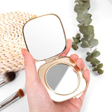 LIKSANGMETALS Travel Small Compact 1X/2X Mirror - Handheld, Foldable, Lightweight - Mini Pocket Magnifier for Wallet - Square 3.