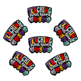 Lovymi 6PCS Teacher Silicone Focal Beads for Pens, Sweet Heart Teacher Silicone Beads for Keychain Making DIY Handicraft