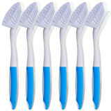 Hsei 6 Pcs Kitchen Scrub Dish Brush Bulk with Long Handle Dish Scrubber with Stiff Bristles Washing Scrub Brushes for Housekeepi