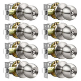 Lepushom 8 Pack Bathroom Door Knob, Door Knobs Interior Without Keys, Brushed Nickel Door Knobs for Bedroom and Office, Privacy