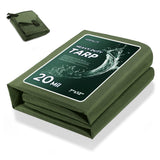HIRALIY 20 Mil Heavy Duty Waterproof Tarp, 16x20ft Green Tarpaulin with Reinforced Webbing Loops, Multipurpose Oxford Canvas Tar