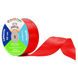 Mandala Crafts Red Satin Ribbon for Crafts - 50 Yards 1.5 Inch Wide Fabric Ribbons for Gift Wrapping, Flower Bouquets, Hair Bows