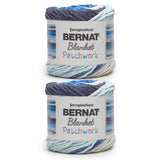 Bernat Blanket Patchwork Ocean Waves Yarn - 2 Pack of 300g / 10.5oz - 100% Polyester - #6 Super Bulky - 220Yards - Knitting/Croc