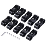EVIL ENERGY 12AN Hose Separator Clamp, AN12 Fuel Line Mounting Clamp Aluminum Black 4PCS