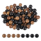 HARFINGTON 200pcs Round Wooden Beads, 10mm Dia Small Wood Beads for DIY Crafts, Bracelet, Wristlet, Necklace, Jewelry Making, Bl