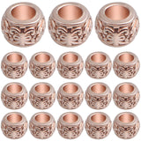 100pcs Rose Golden Rondelle Spacer Beads Alloy Large Hole Beads Tube Column Loose Spacer Beads Craft Supplies for DIY European B