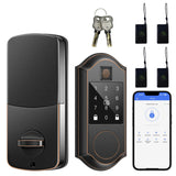SEVEKO Fingerprint Smart Door Lock with Keypad, Smart Front Door Locks Keyless Entry Door Lock, Smart Lock with APP Control, Fro