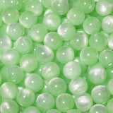 NITOPUPU 100Pcs 8mm Green Cat Eye Beads with Glitter Powder Round Resin Beads for Jewelry Making DIY Bracelets Necklace Earring