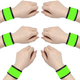 AMNQUERXUS St Patricks Day LED Glow Slap Bracelet, Light Up Wristband 6-Pack High Visibility Safety Band for Cycling Walking Run