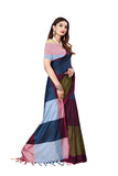 Dhruvi Trendz Womens Banarasi Cotton & Silk Saree With Blouse Piece (Dt-S1764&B4_Multicolour)