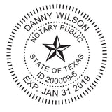 MaxMark Round Notary Pre-Inked Stamp for State of Texas