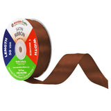Mandala Crafts Brown Satin Ribbon for Crafts - 50 Yds 1 Inch Brown Ribbons for Gift Wrapping - Fabric Ribbons for Flower Bouquet