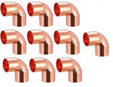 (10pcs) EZ-FLUID Plumbing 3/4 C X C LF Short Radius Copper 90 Degree Elbow Pressure Copper Fittings with Sweat Solder Connection